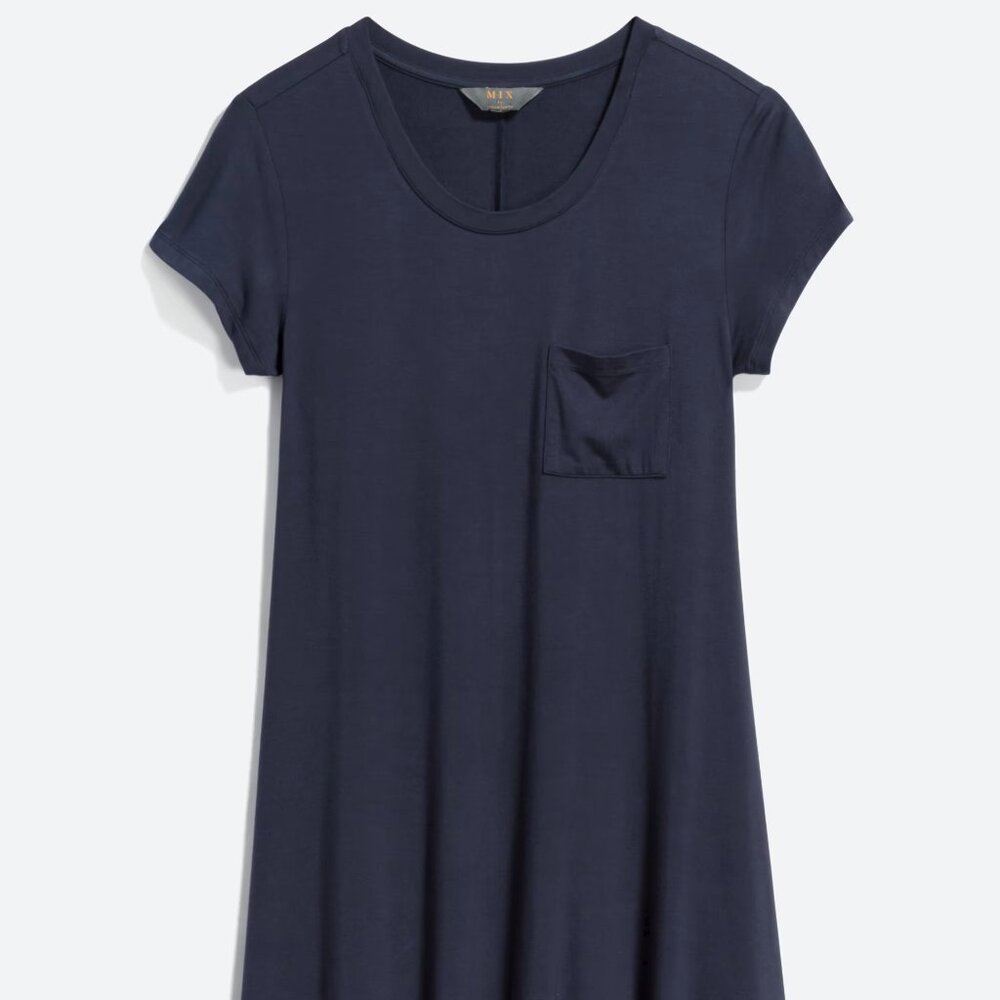 Mix - Alison Essential T-Shirt Swing Dress Navy Sz Small